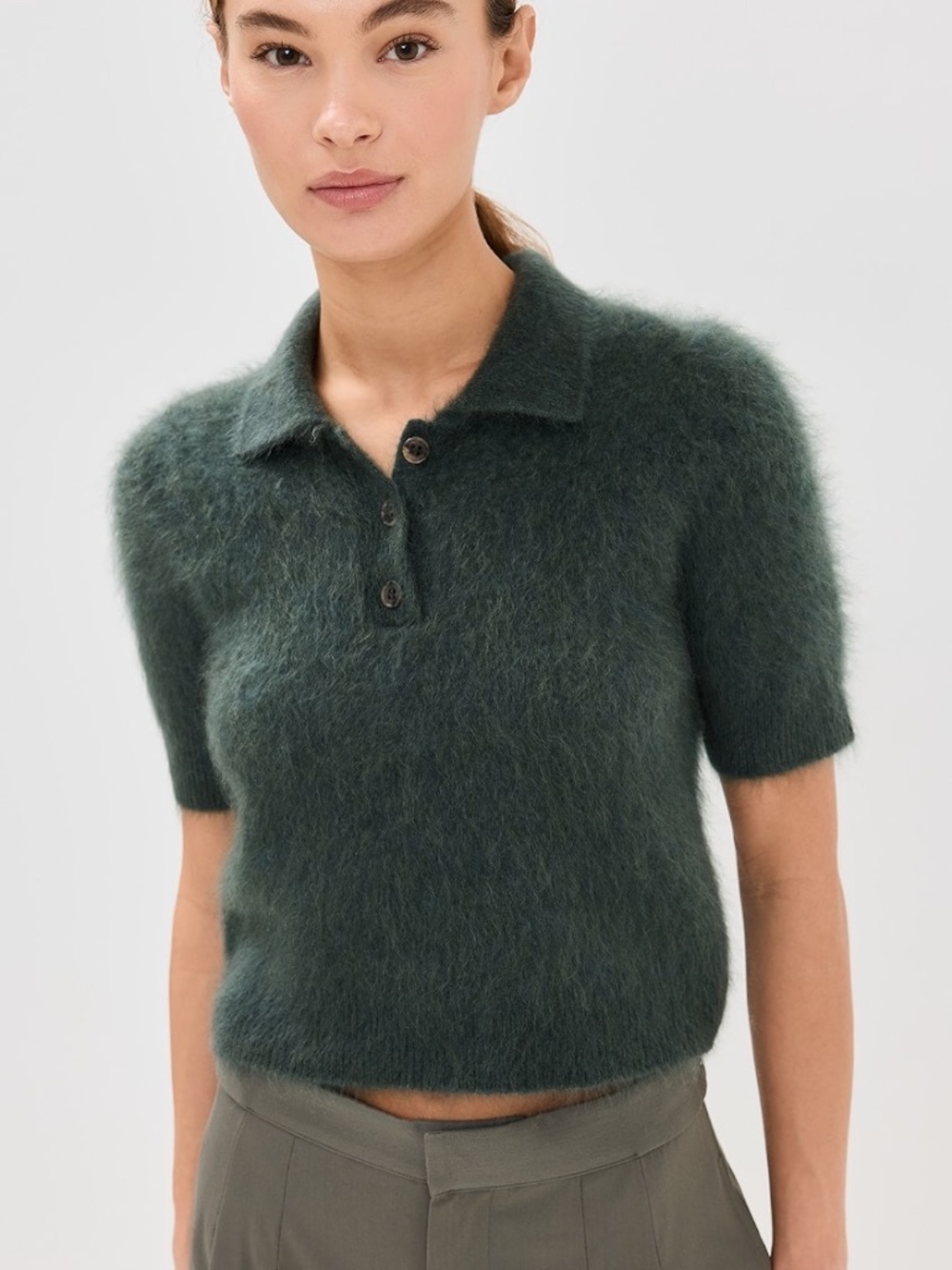 NWOT LISA YANG Carolyn Brushed Sweater in Olive Size 0